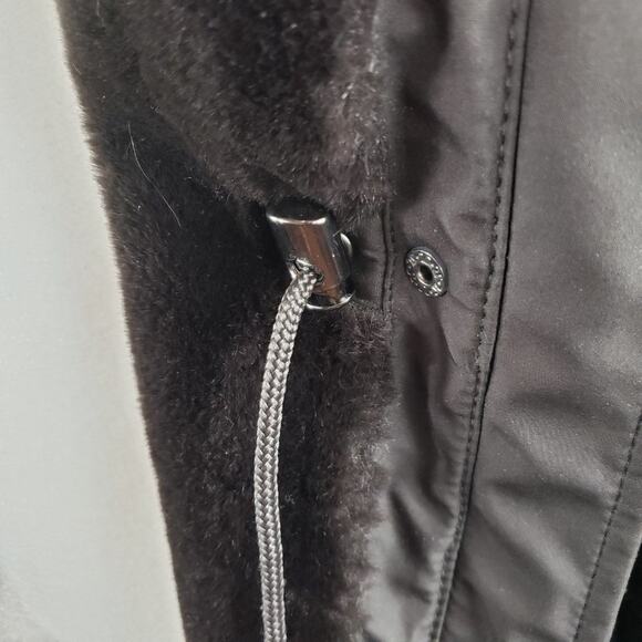 Andrew Marc Jacket Women XS Brown Anorak w/ Faux Fur Water Resistant Long Length - Picture 10 of 15